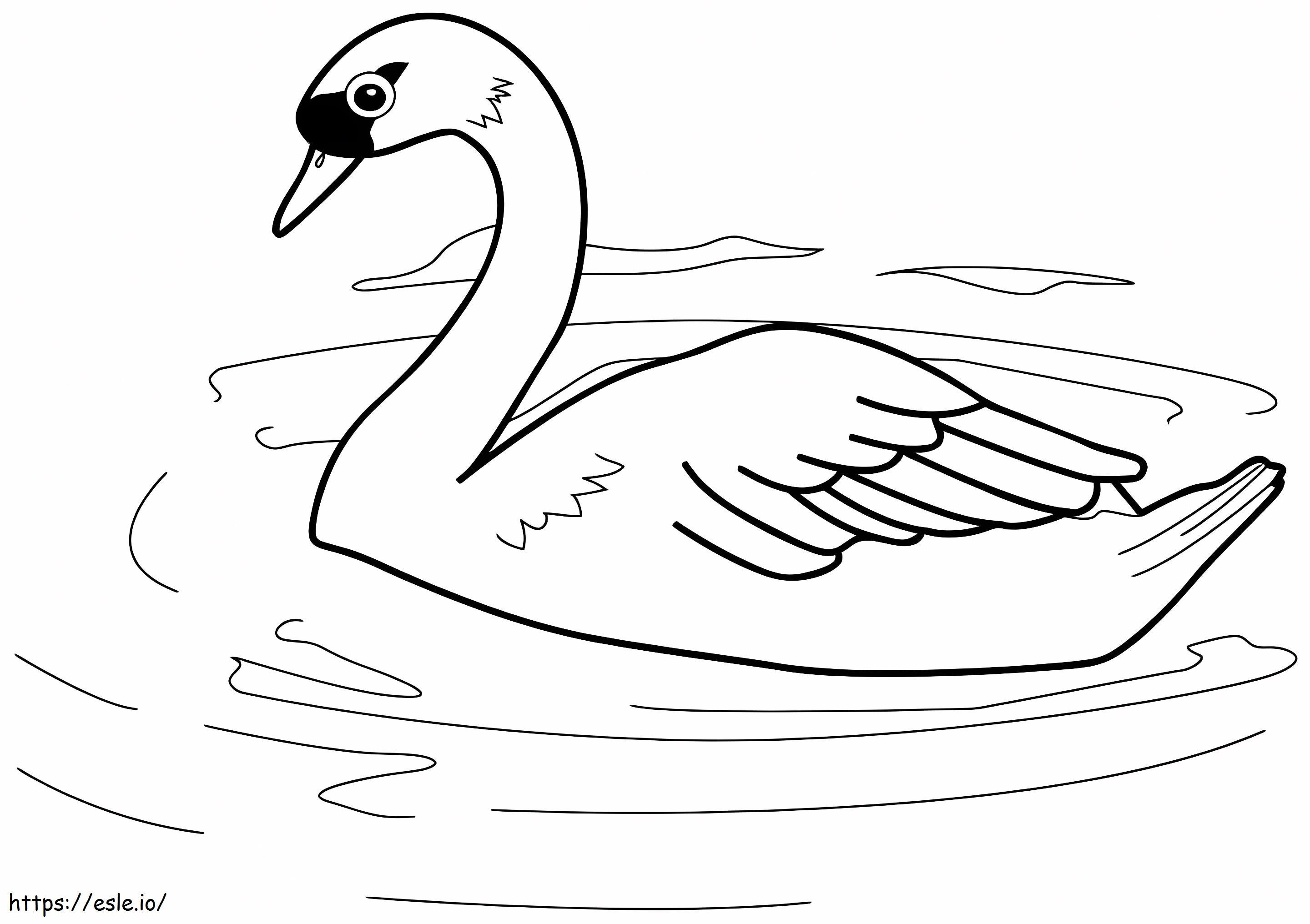 Basic Goose Swimming coloring page
