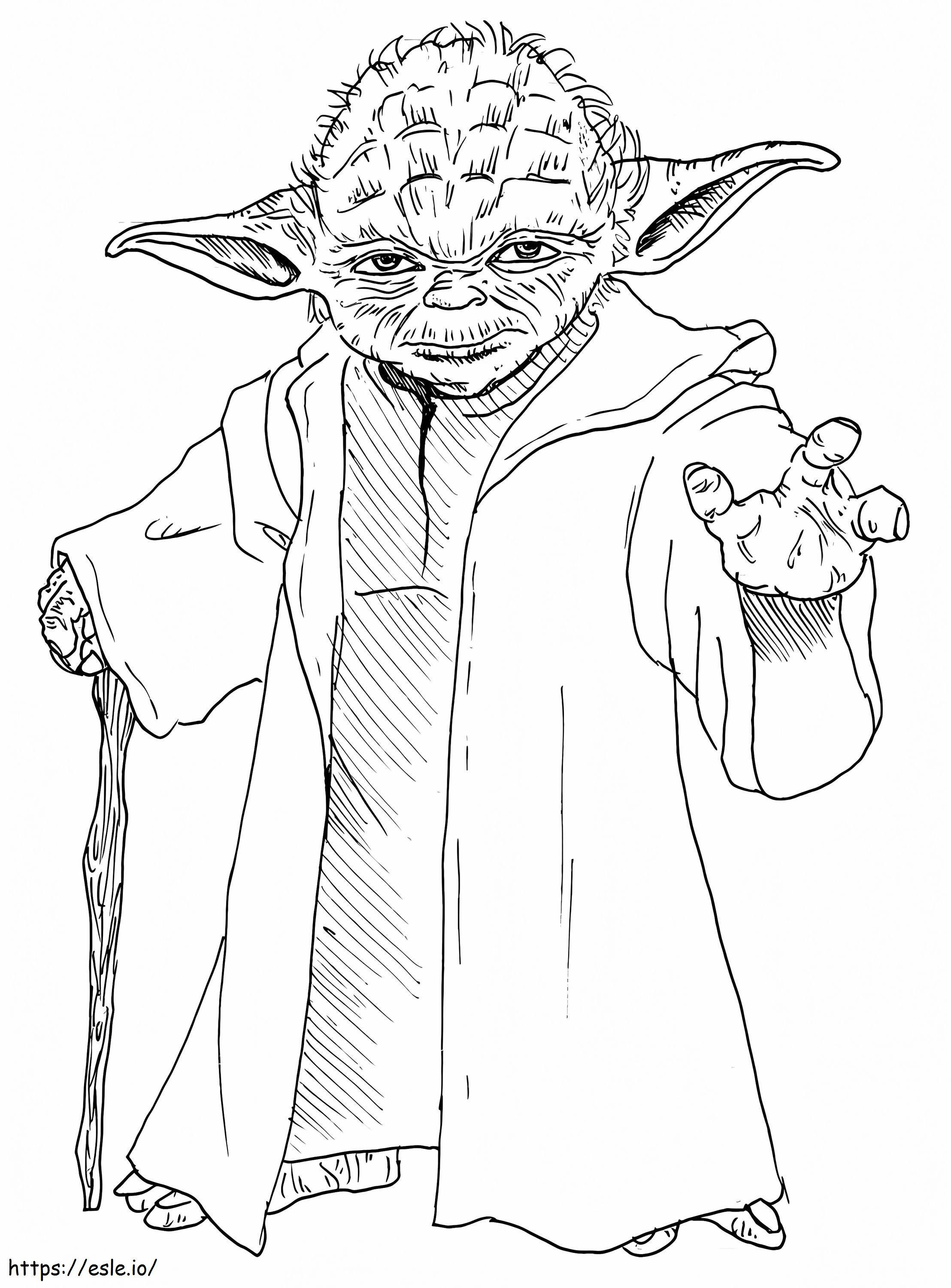 Mistrz Yoda z Gwiezdnych Wojen kolorowanka