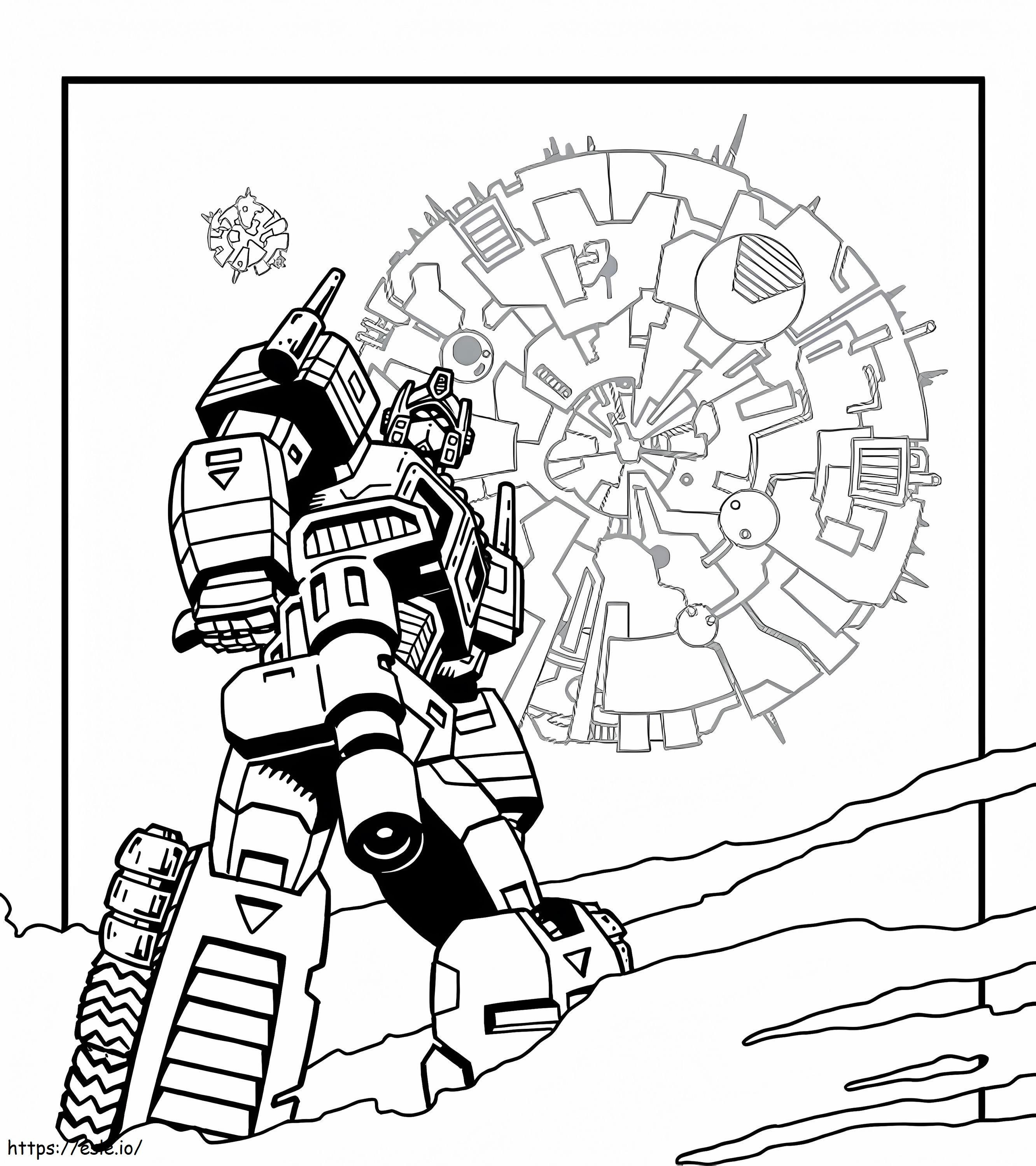 Optimus And Cybertron coloring page