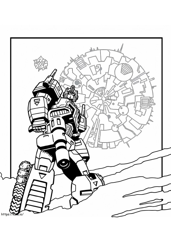 Optimus And Cybertron coloring page