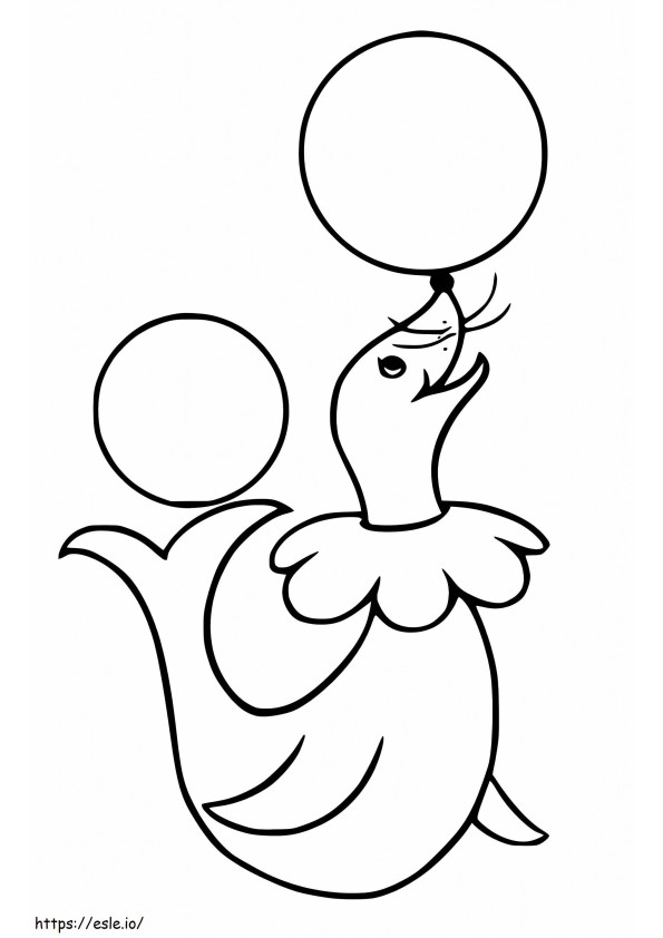 Circus Sea Lion coloring page