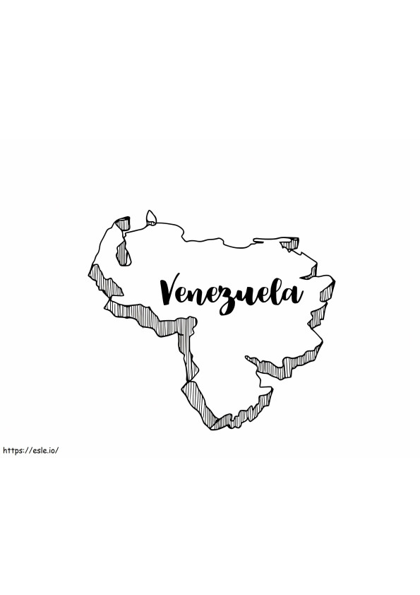 Coloriage Coloriage carte HD du Venezuela à imprimer dessin