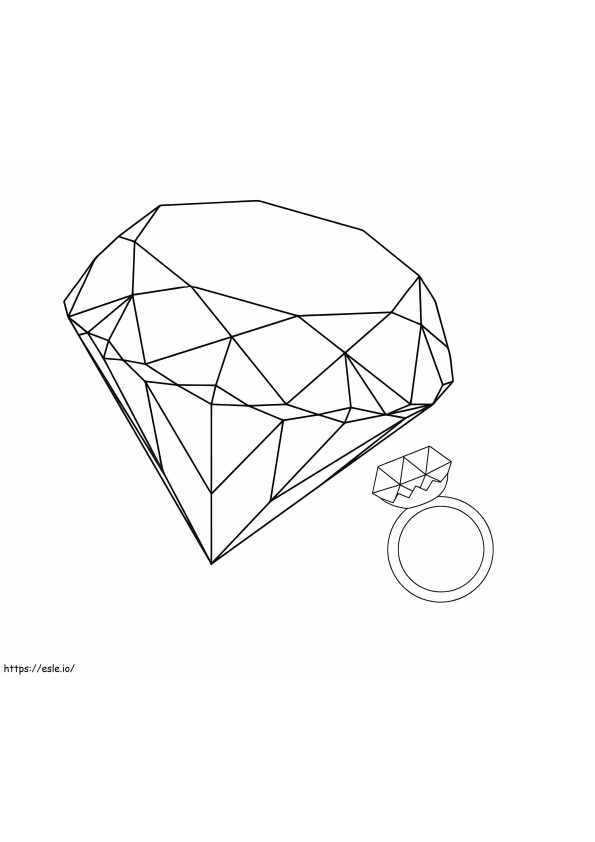 Coloriage Bague Diamant Et Diamant à imprimer dessin