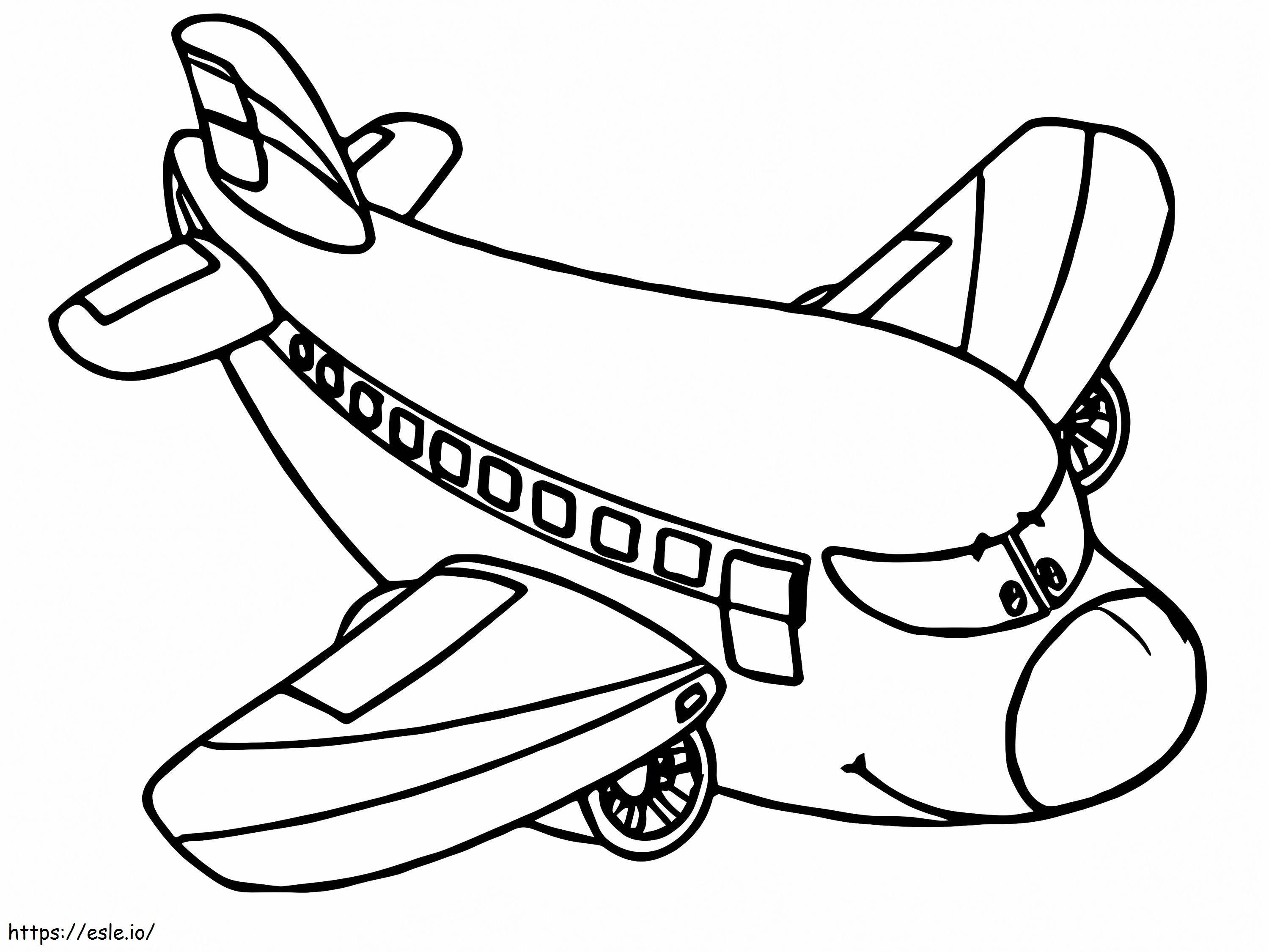 Coloriage Avion de dessin animé à imprimer dessin