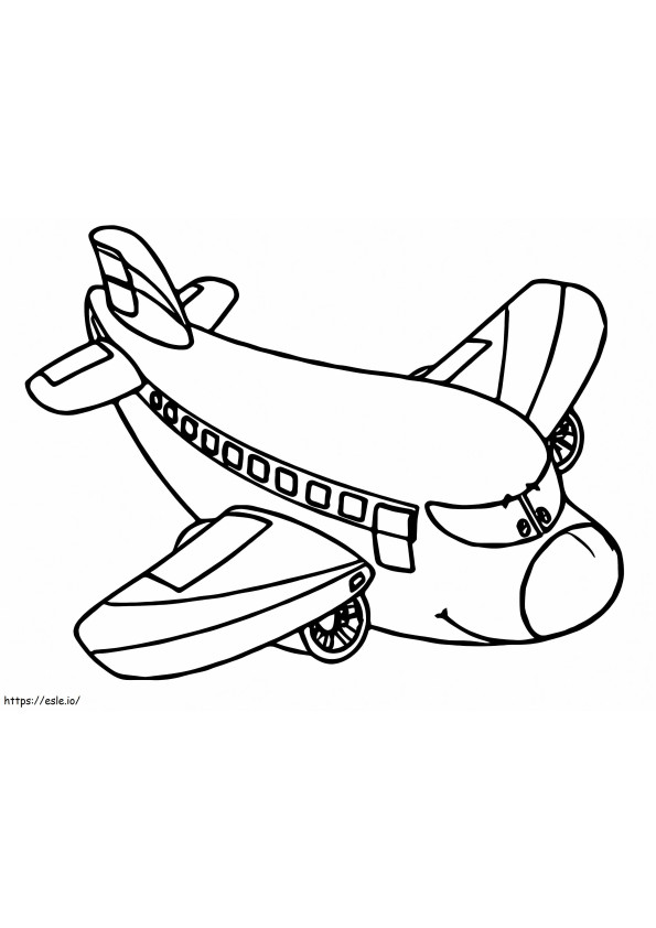 Cartoon vliegtuig kleurplaat