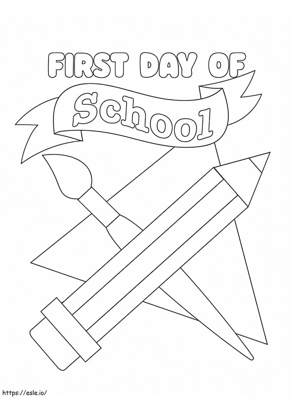 Prima zi de școală imprimabilă de colorat
