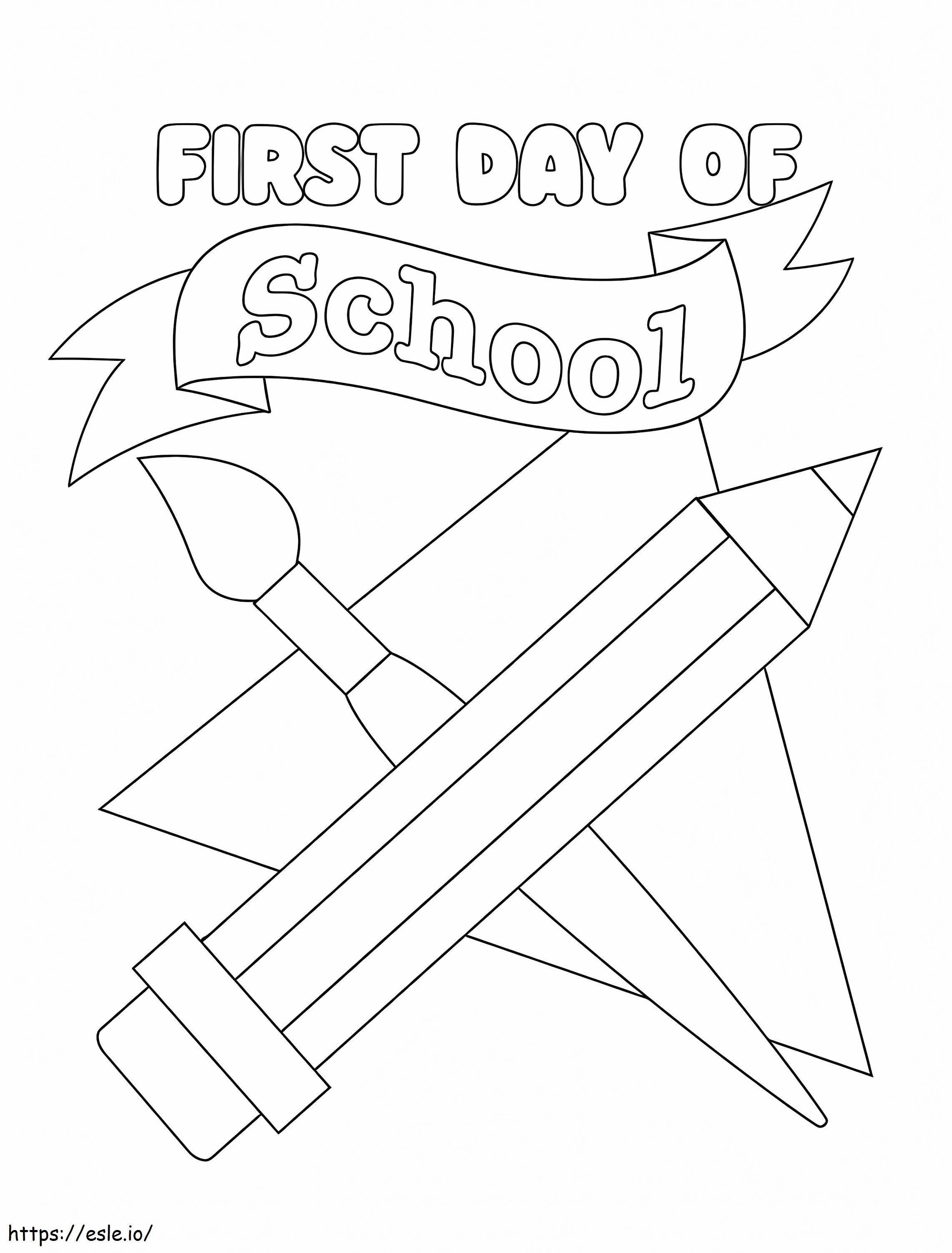 First Day Of School Printable Coloring Page