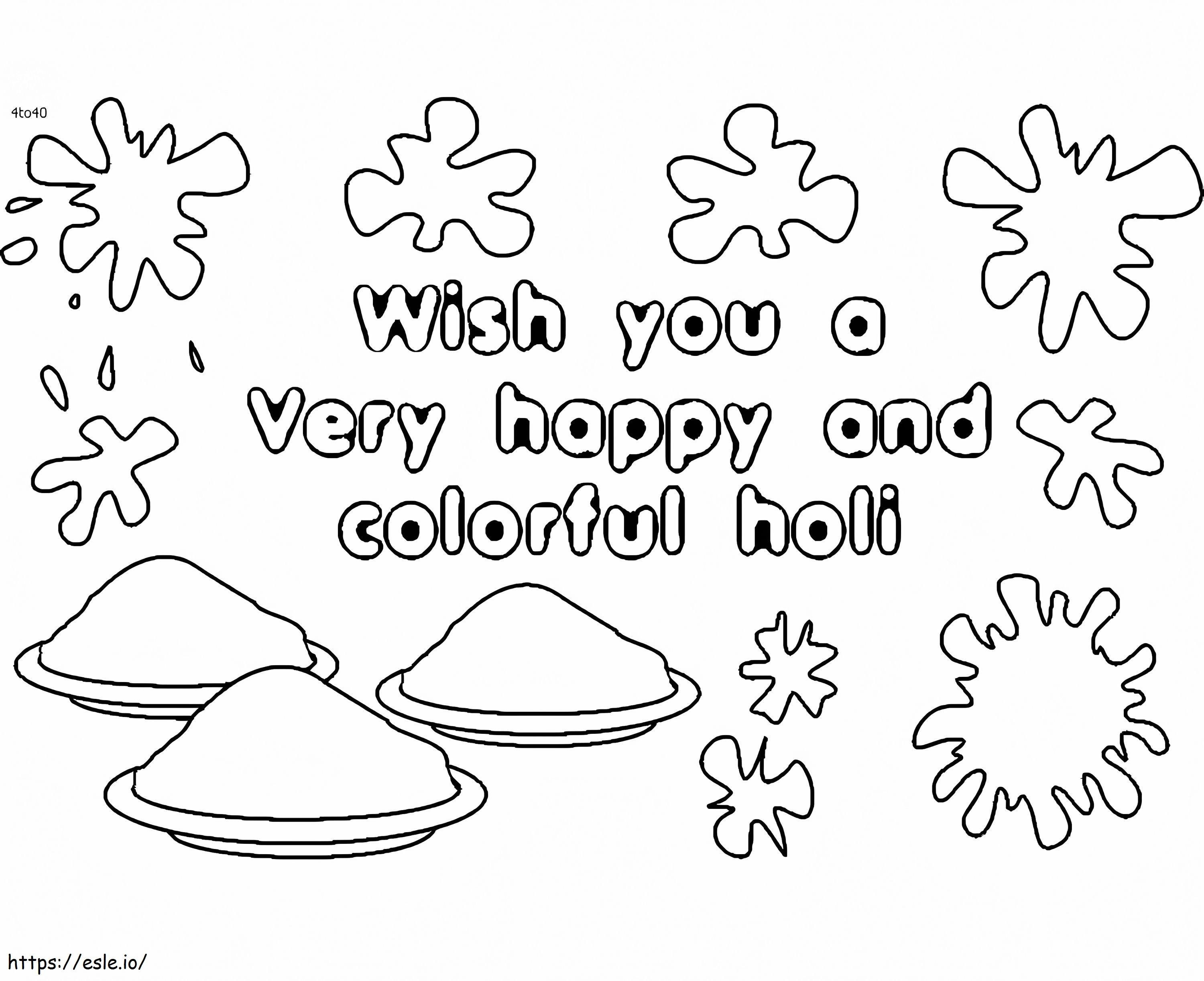 Feliz Holi 6 para colorir