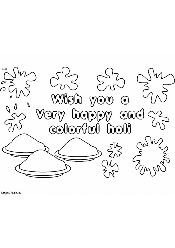 Happy Holi 6 coloring page