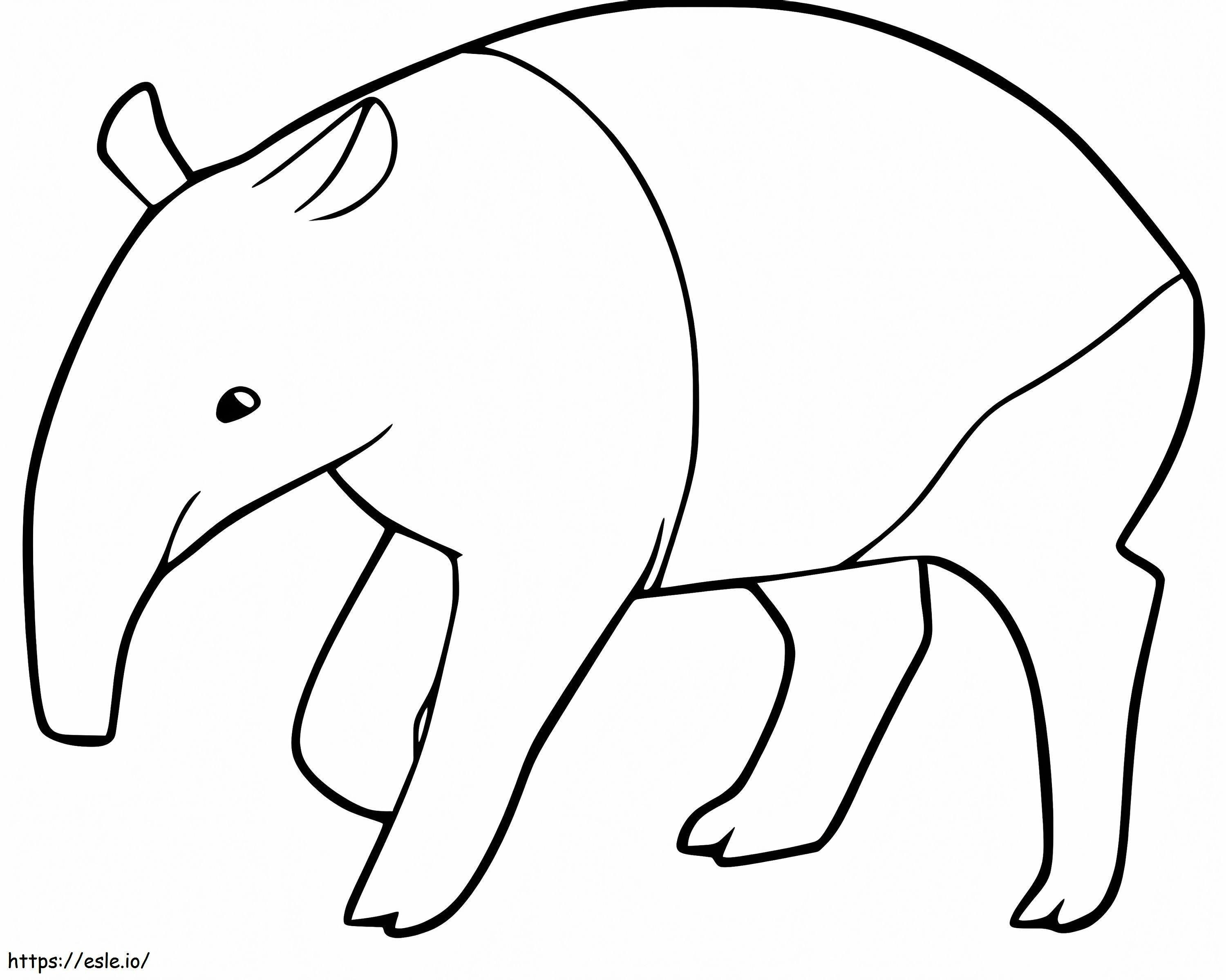 Eenvoudige Tapir kleurplaat kleurplaat