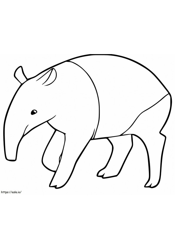 Tapir simplu de colorat