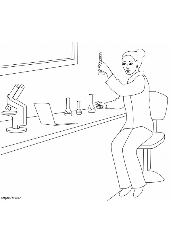 Scientist At Work coloring page