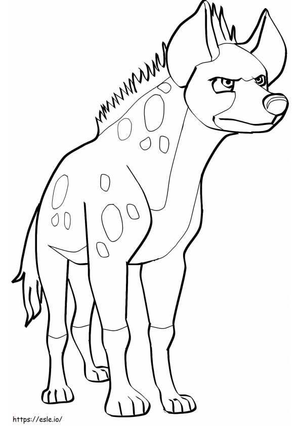 Cartoon hyena kleurplaat