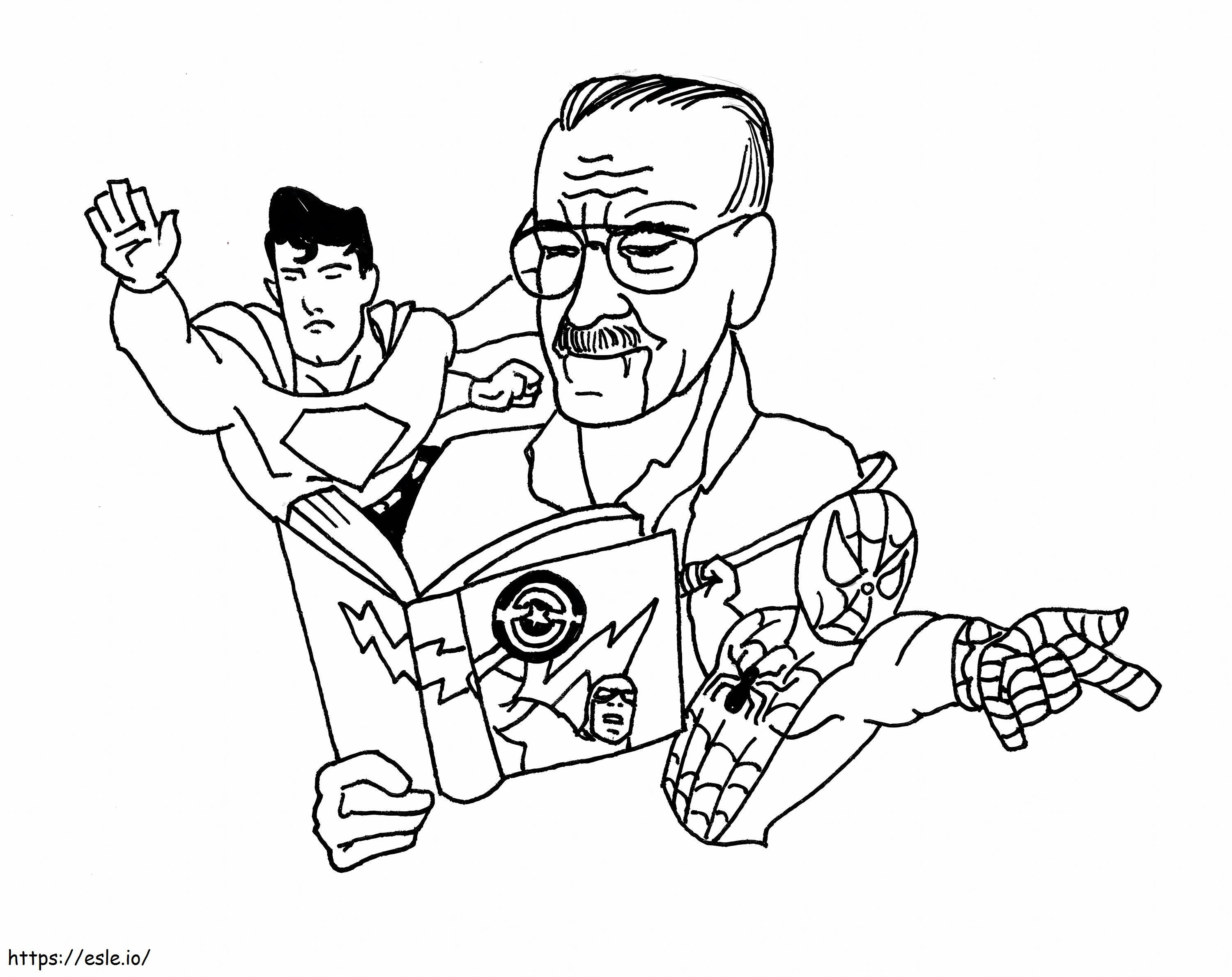 Stan Lee en Superman leesboek kleurplaat kleurplaat
