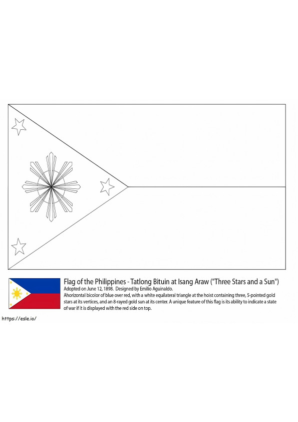 フィリピンの国旗 ぬりえ - 塗り絵