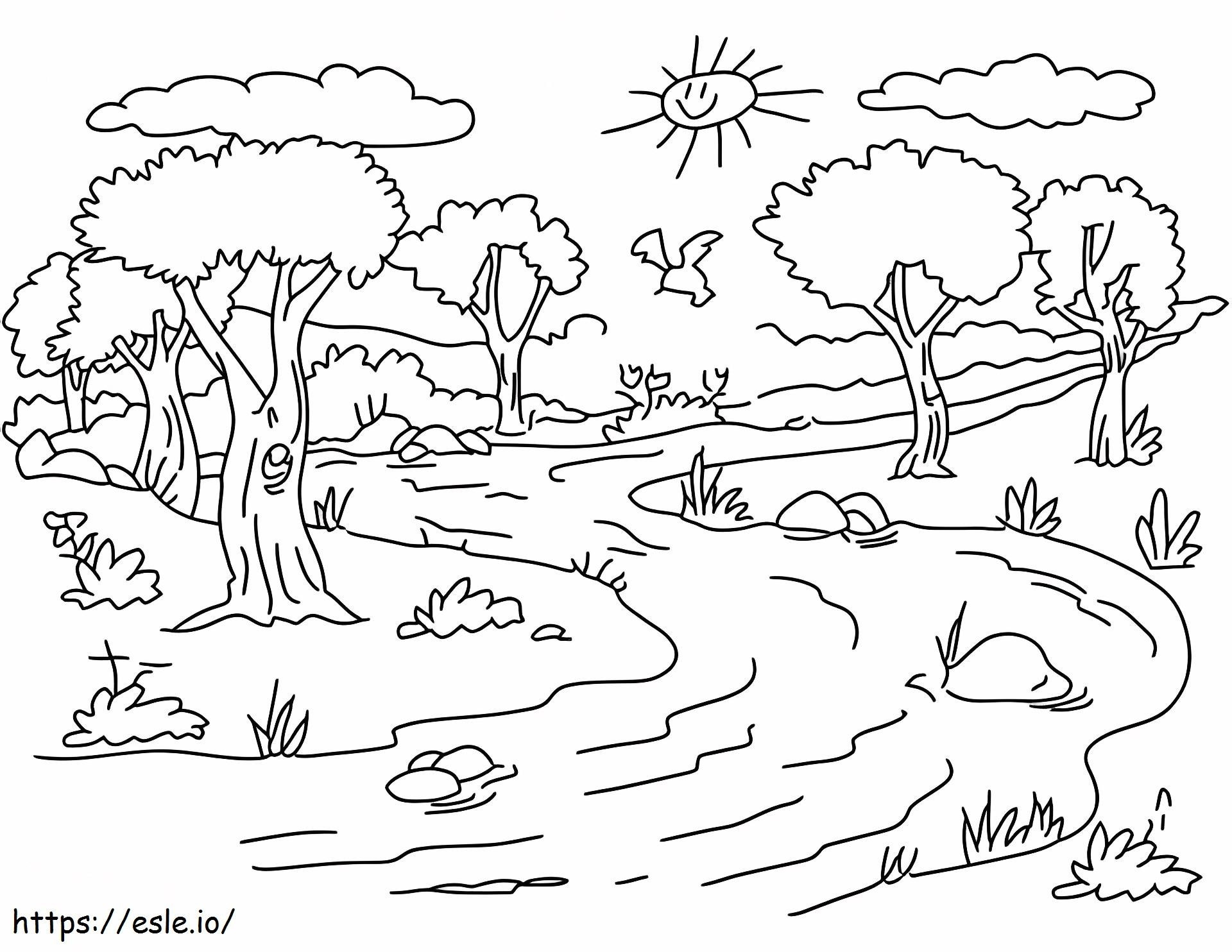 River Landscapea4 coloring page