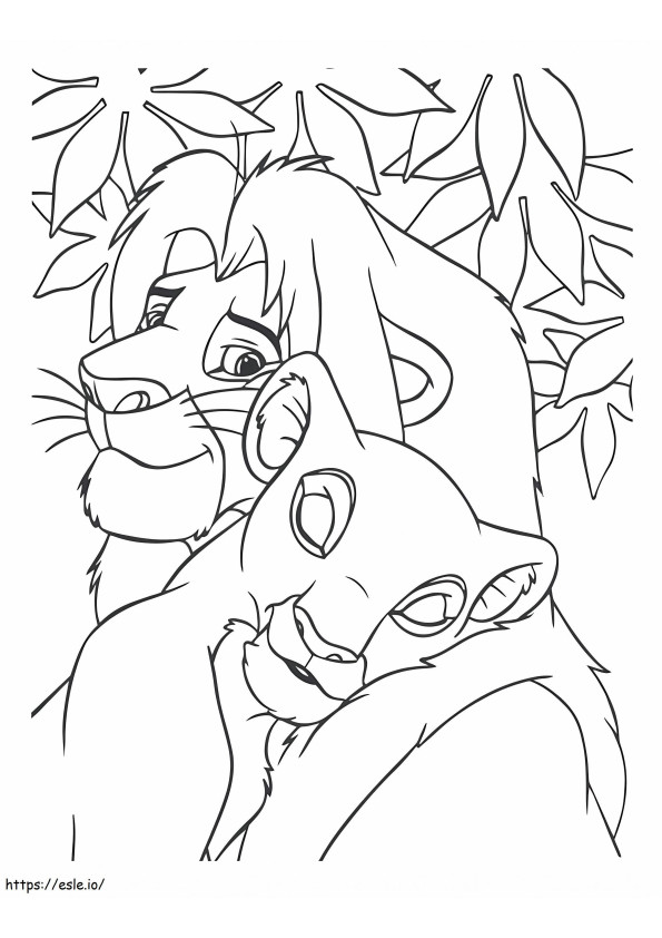 Simba And Nala Lover coloring page
