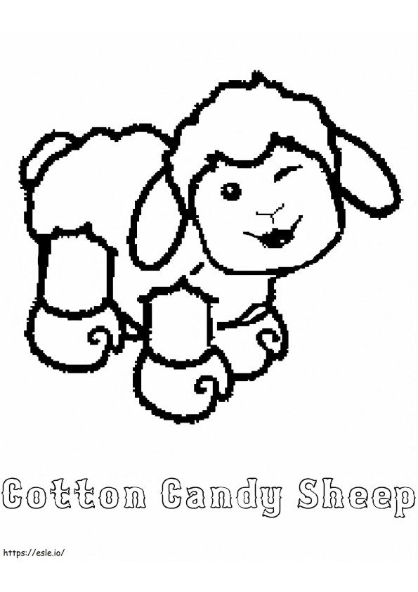 Coloriage Mouton barbe à papa Webkinz à imprimer dessin
