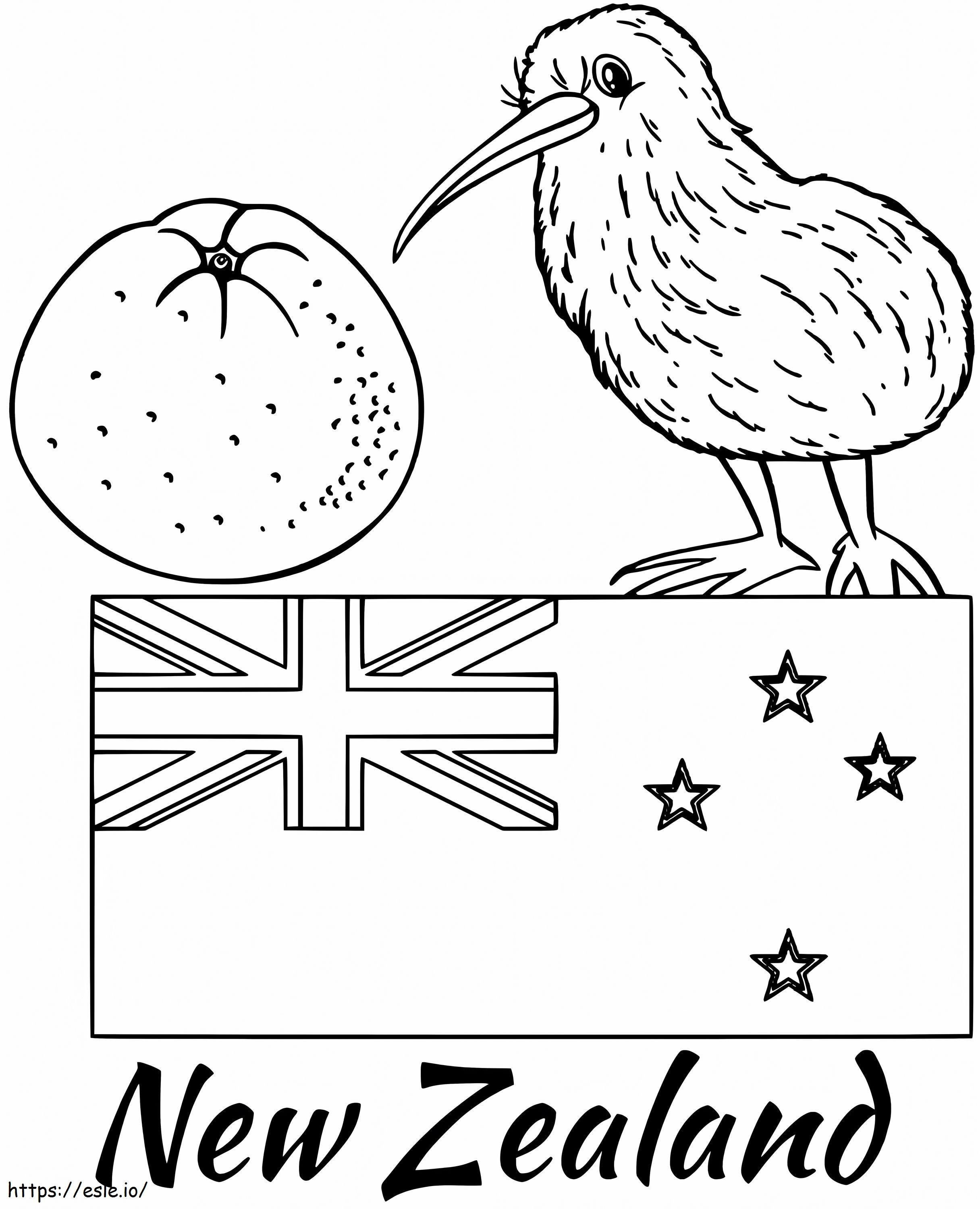 Austrian Flag With Kiwi coloring page