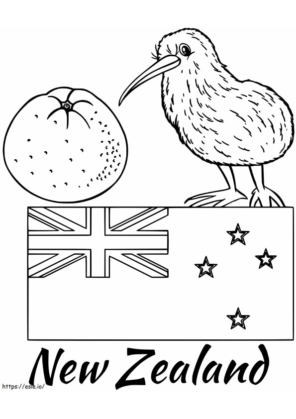 Austrian Flag With Kiwi coloring page