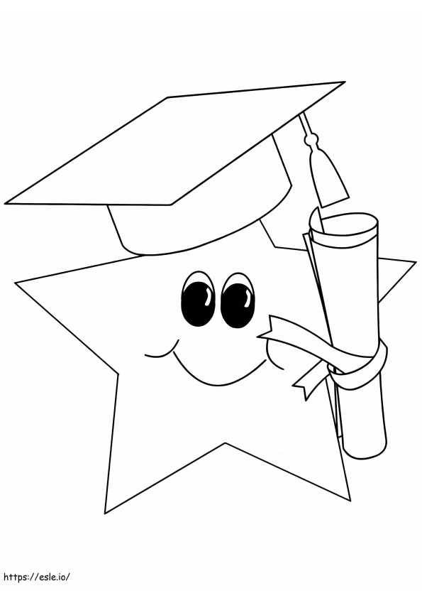 Coloriage Étoile de remise des diplômes à imprimer dessin