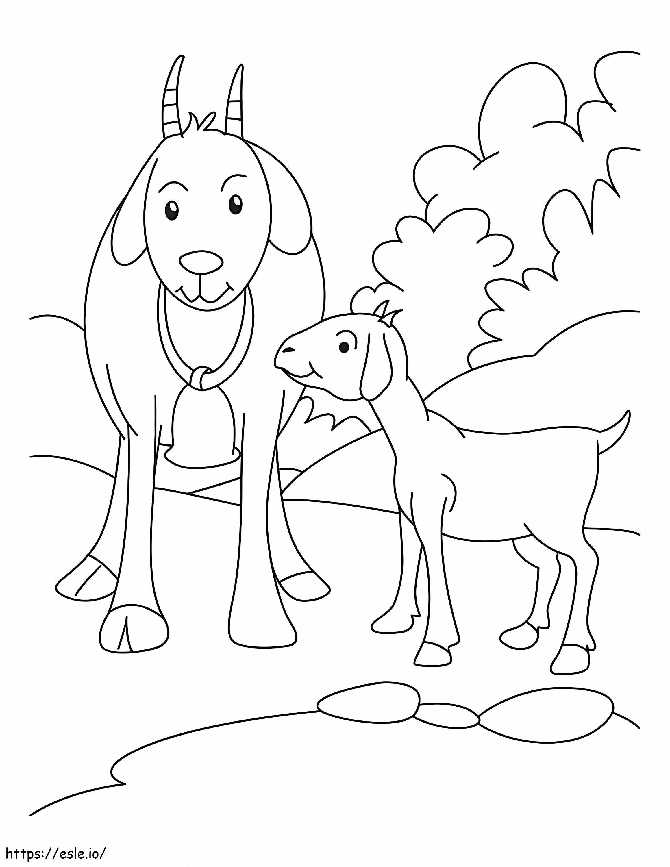 Goat Mother And Son coloring page