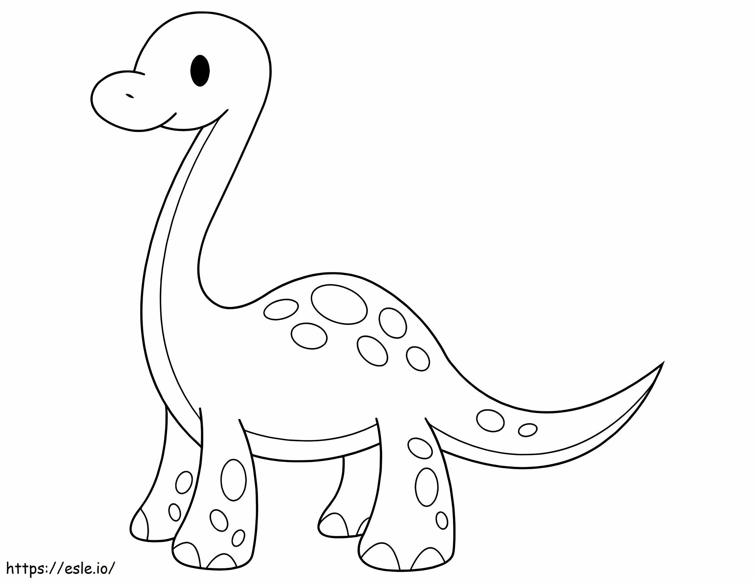 Brontosauro carino da colorare