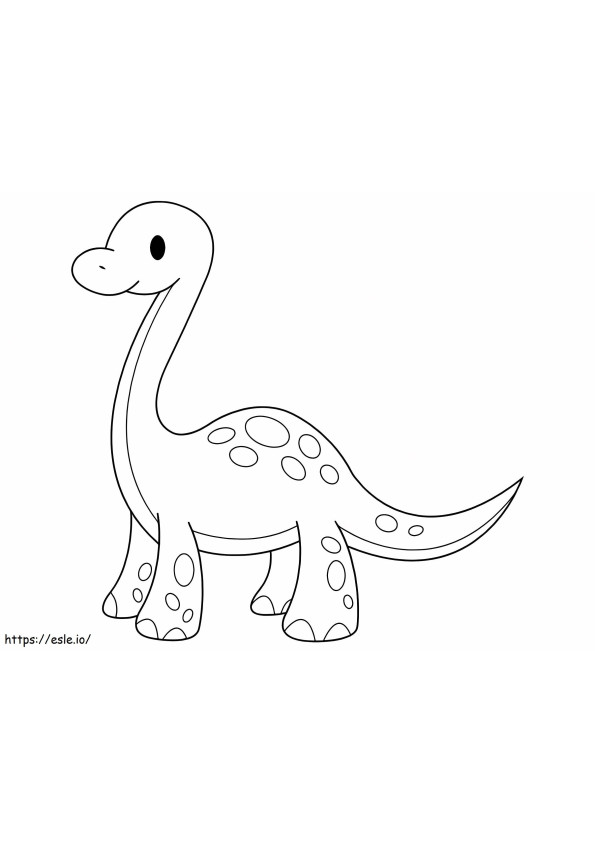 かわいいブロントサウルス ぬりえ - 塗り絵