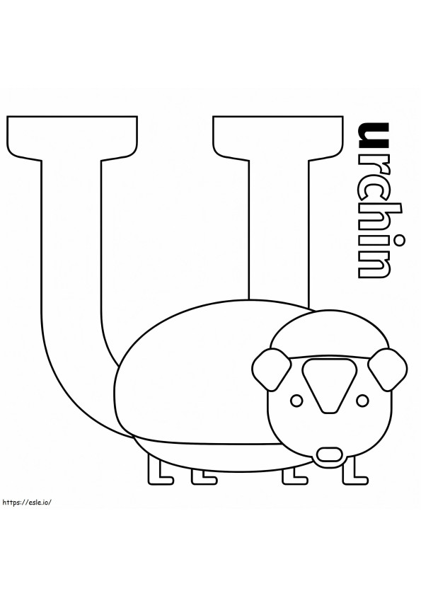 Urchin Letter U coloring page