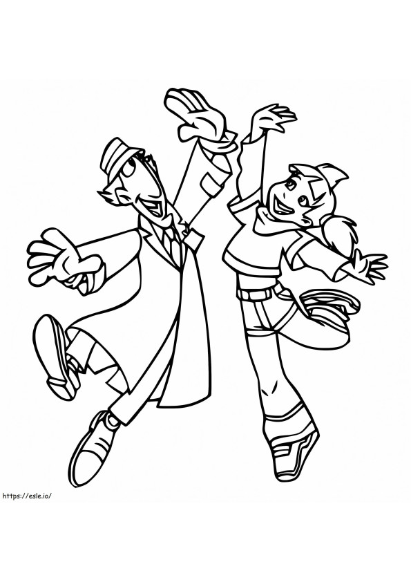 Inspector Gadget With Penny coloring page