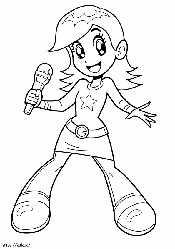 Cute Singer coloring page