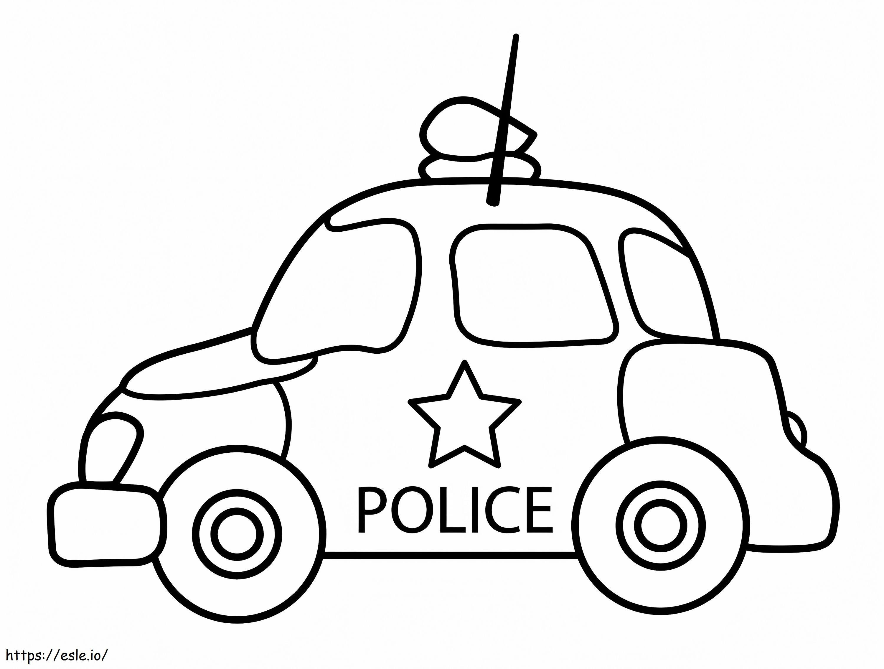 Mobil Polisi yang Menggemaskan Gambar Mewarnai
