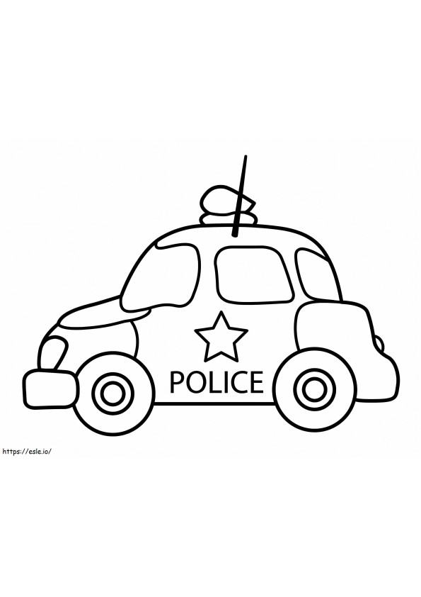 Coloriage Adorable voiture de police à imprimer dessin