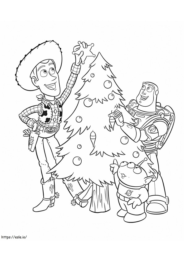Coloriage Toy Story Disney Noël à imprimer dessin