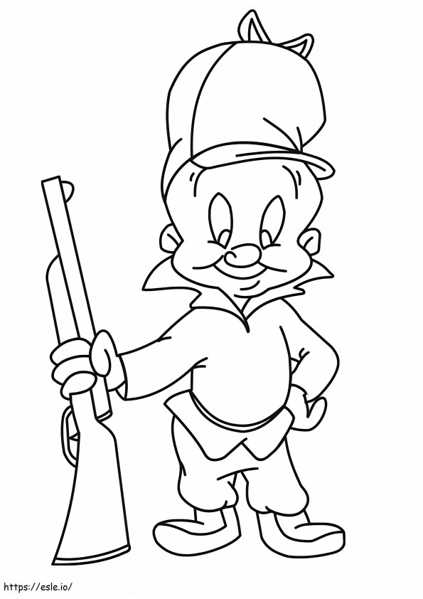 Happy Elmer Fudd coloring page