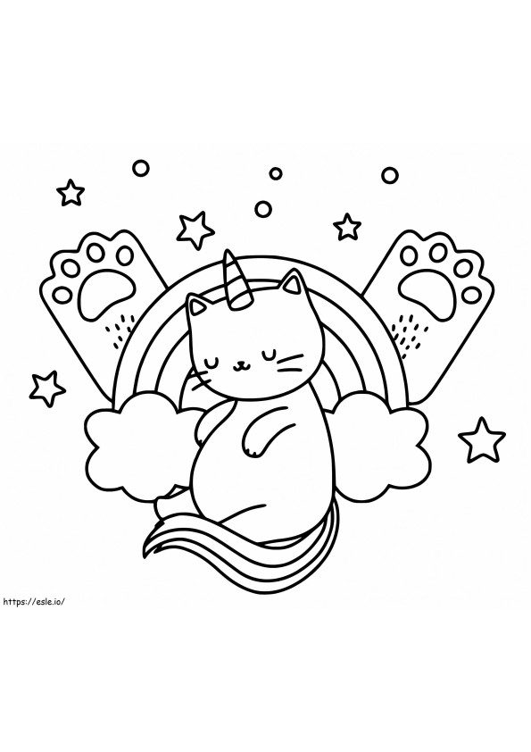 Coloriage Incroyable chat licorne à imprimer dessin