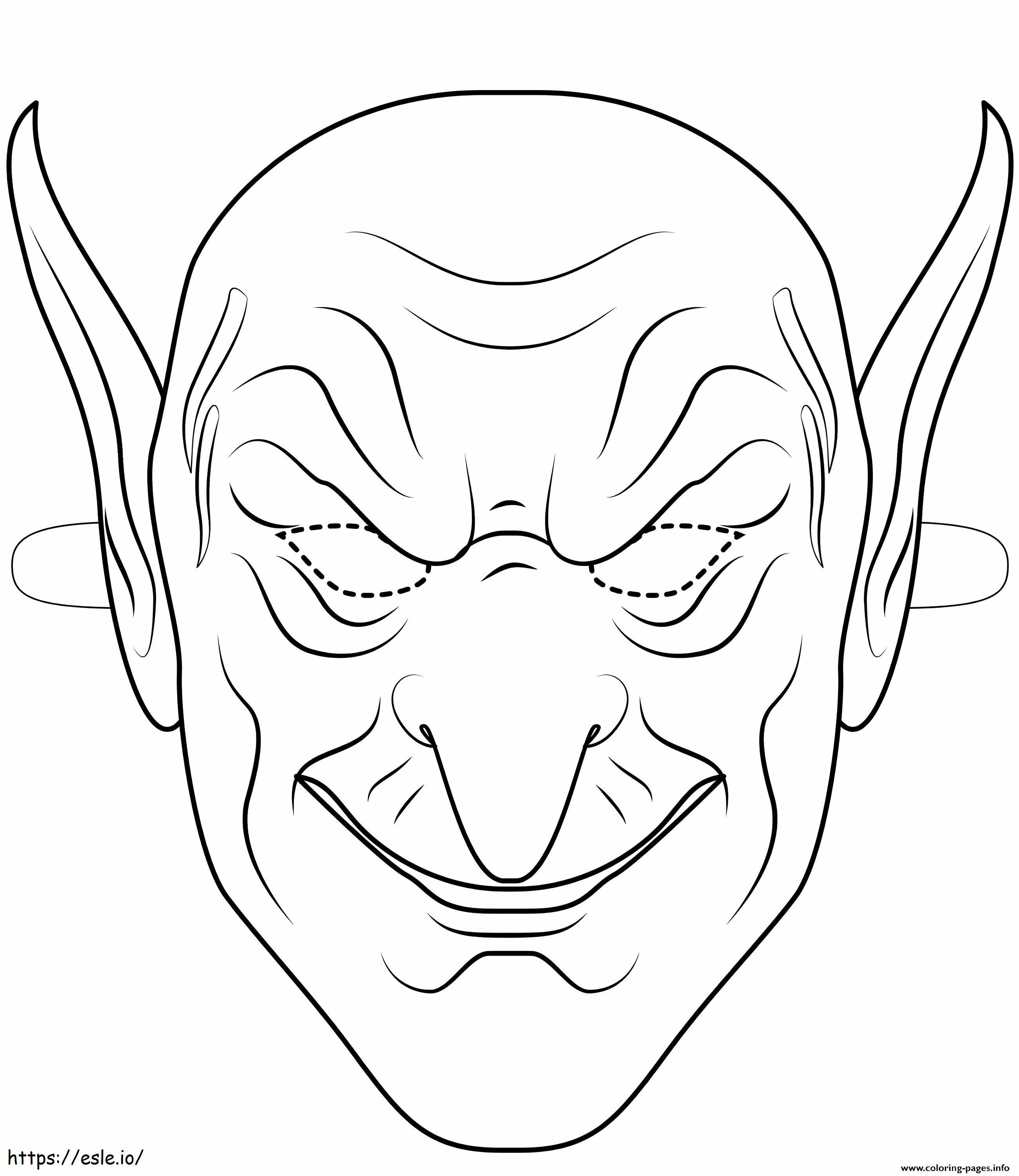 Maschera Goblin da colorare