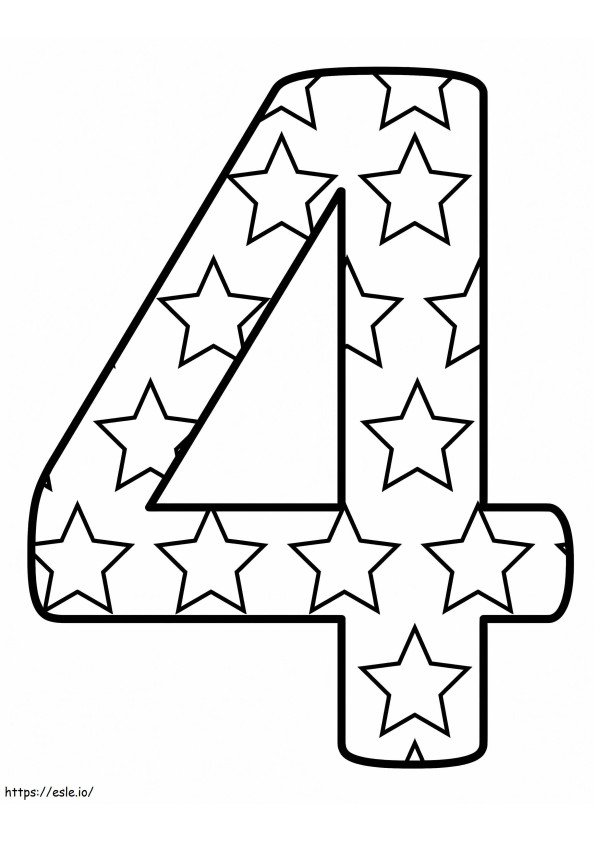 Free Printable Number 4 coloring page