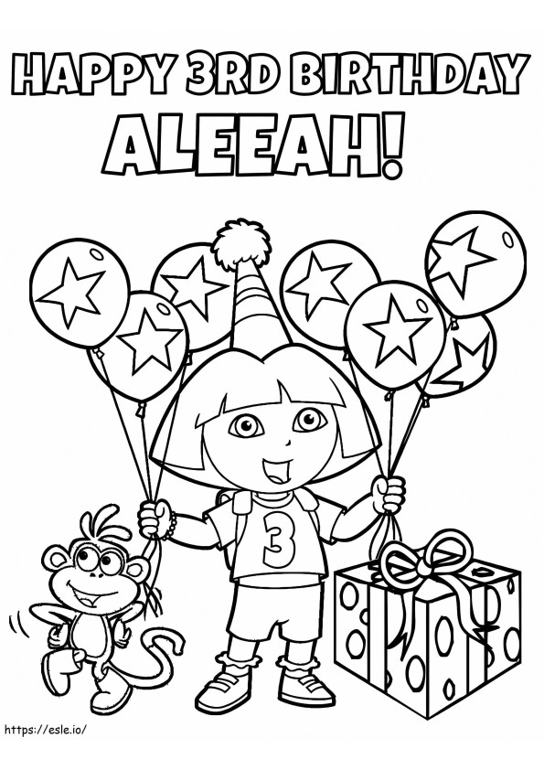 Dora'nın Doğum Günü boyama