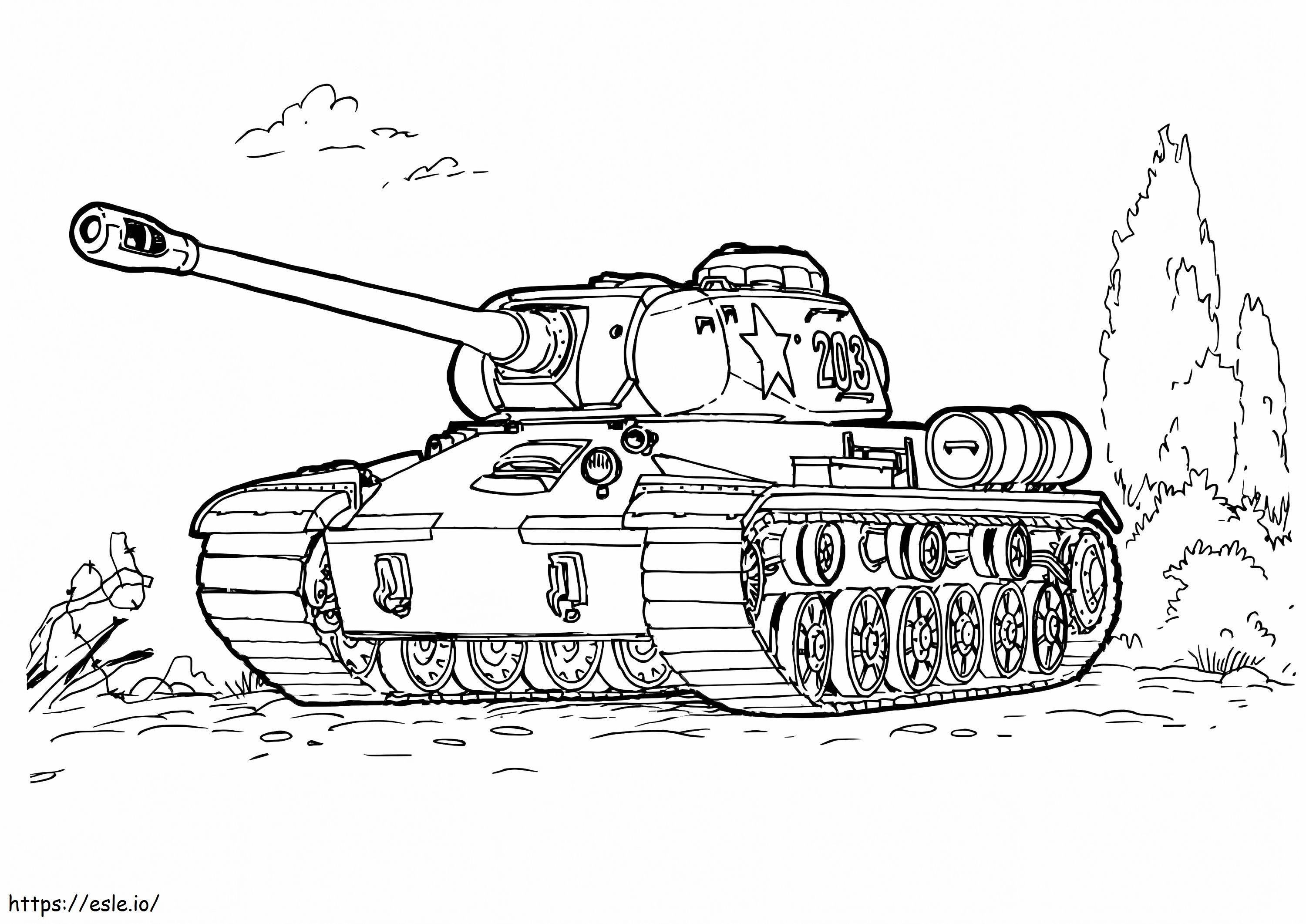 Tanque pesado IS 2 para colorear