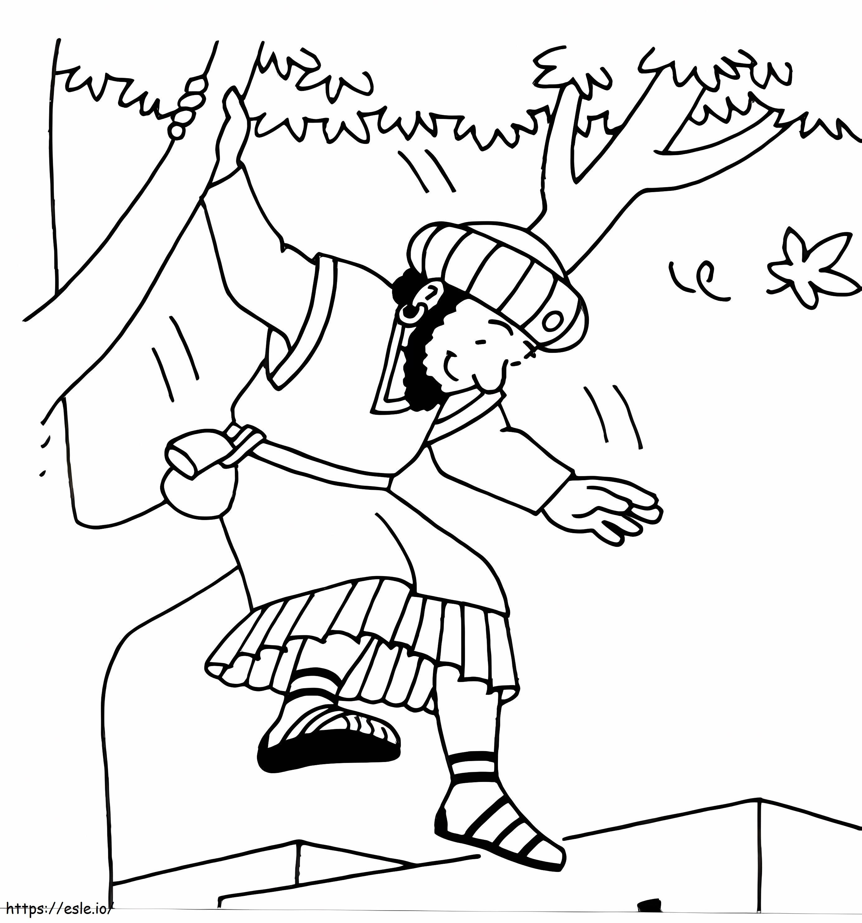 Zacheusz na drzewie kolorowanka