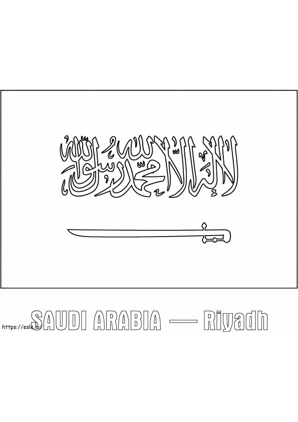 Vlag van Saoedi-Arabië 1 kleurplaat