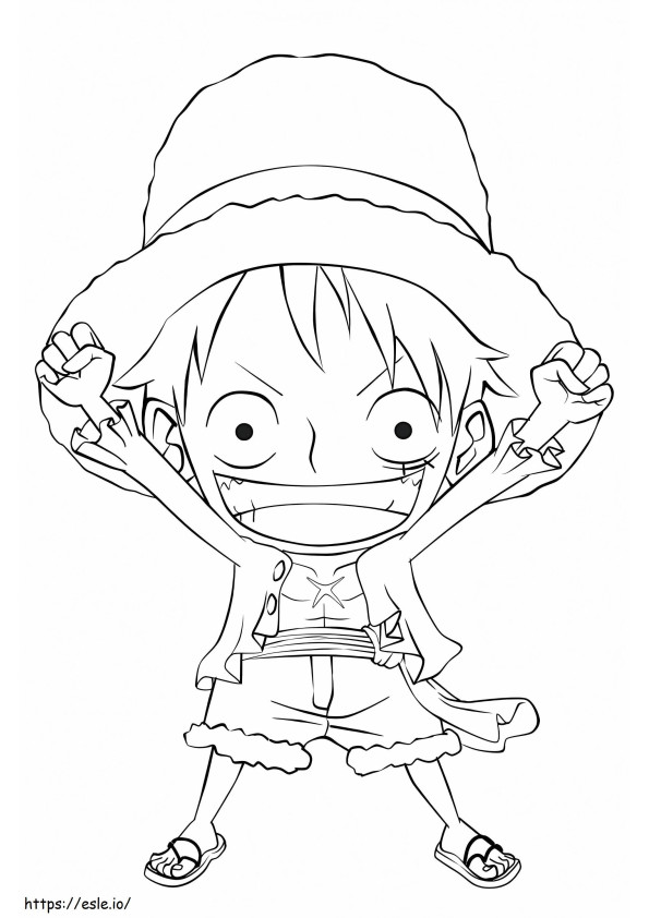 Coloriage Luffy-chibi à imprimer dessin