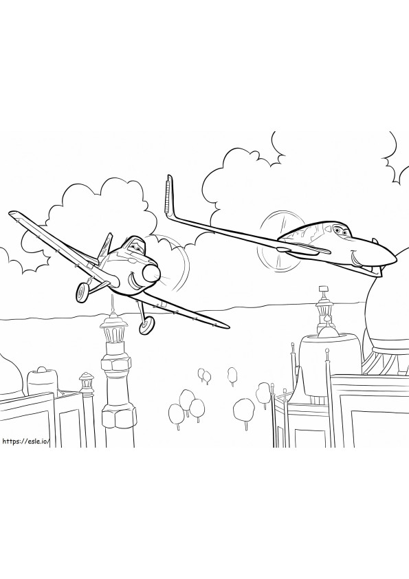 ダスティクロホッパーはイシャニと一緒に飛ぶ ぬりえ - 塗り絵