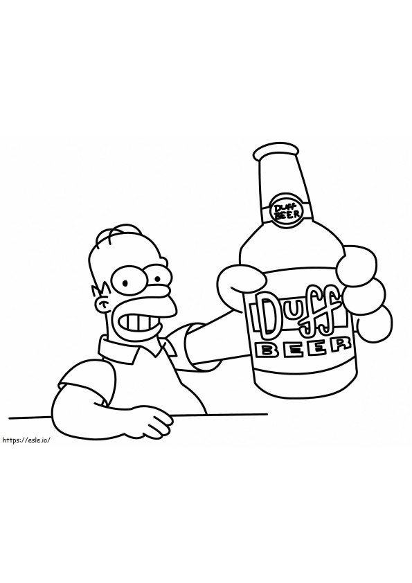 Homer Simpson che beve da colorare