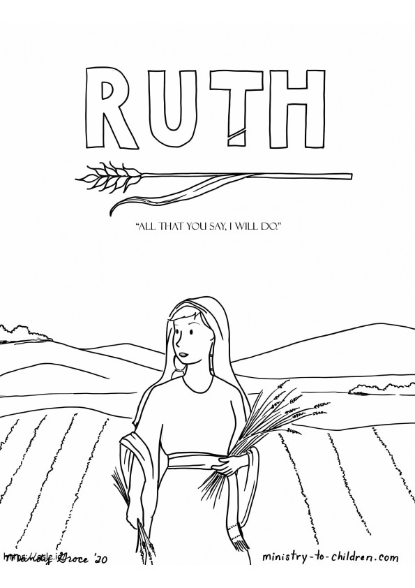Bijbelverhaal Ruth kleurplaat