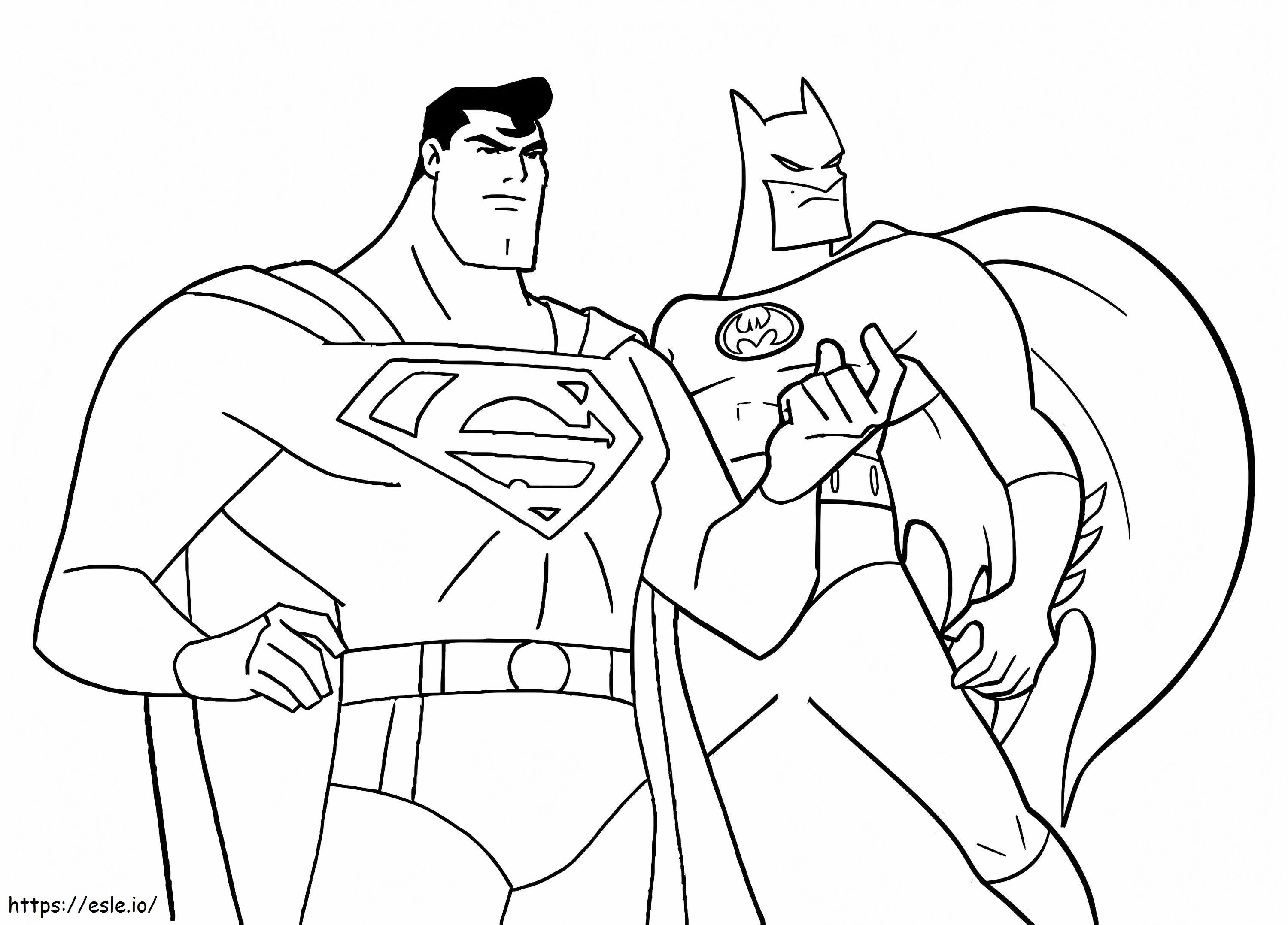 Batman și Superman de colorat
