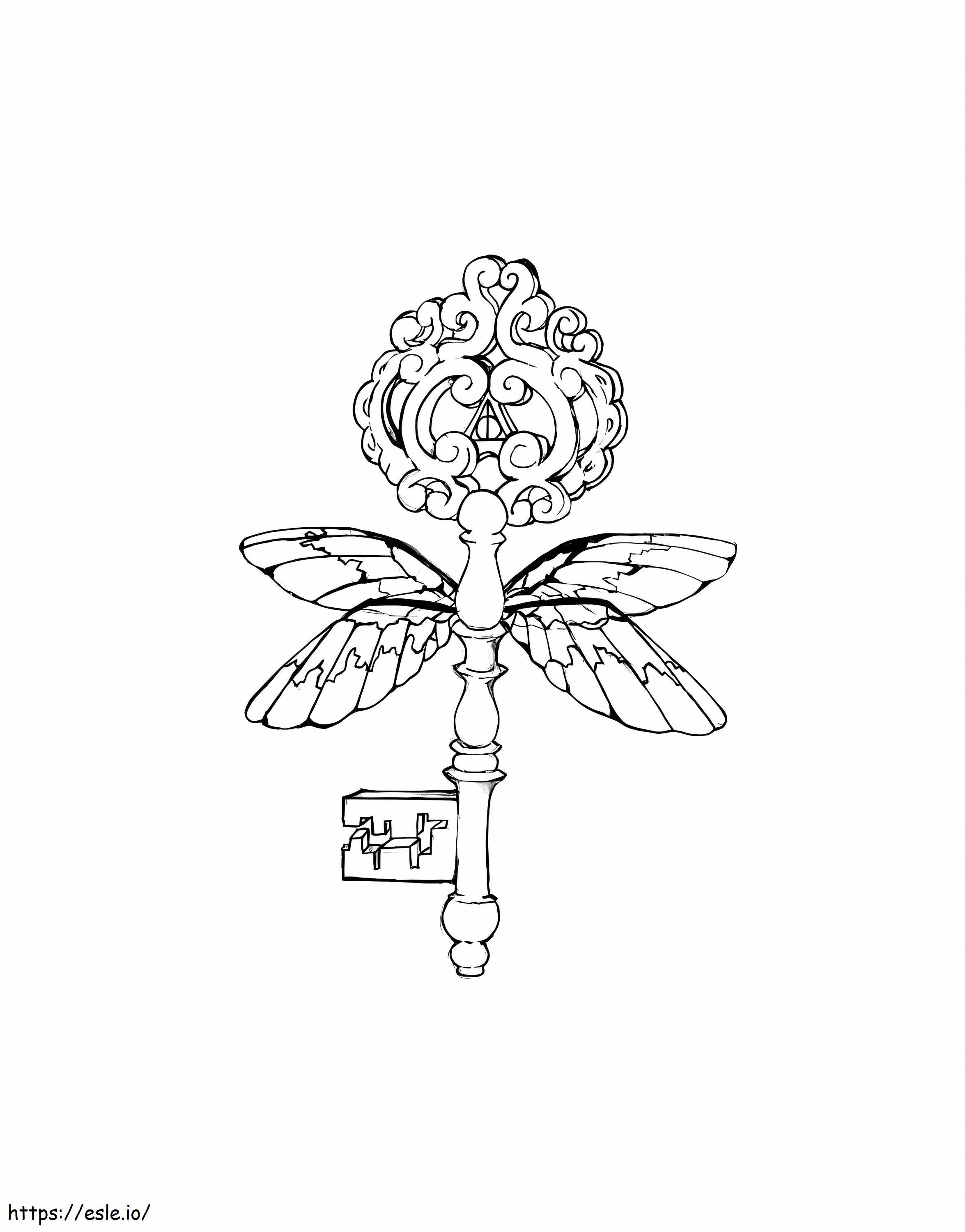 Harry Potter Winged Flying Key coloring page