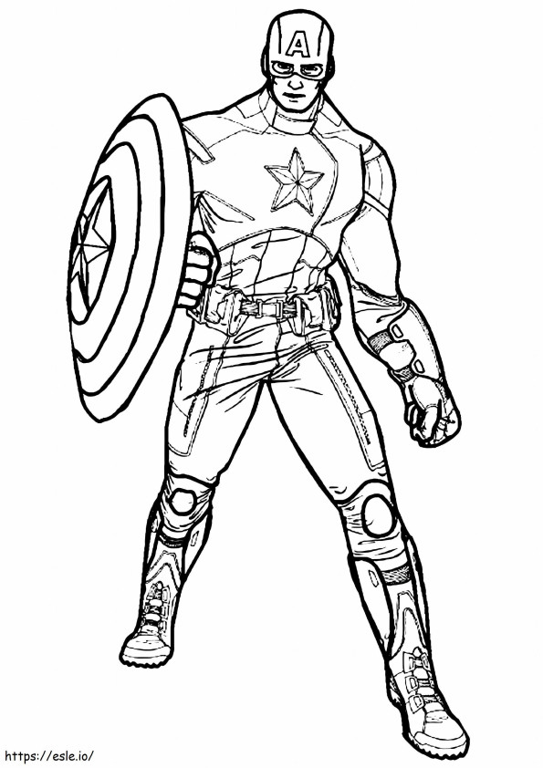 Genial Capitán América para colorear