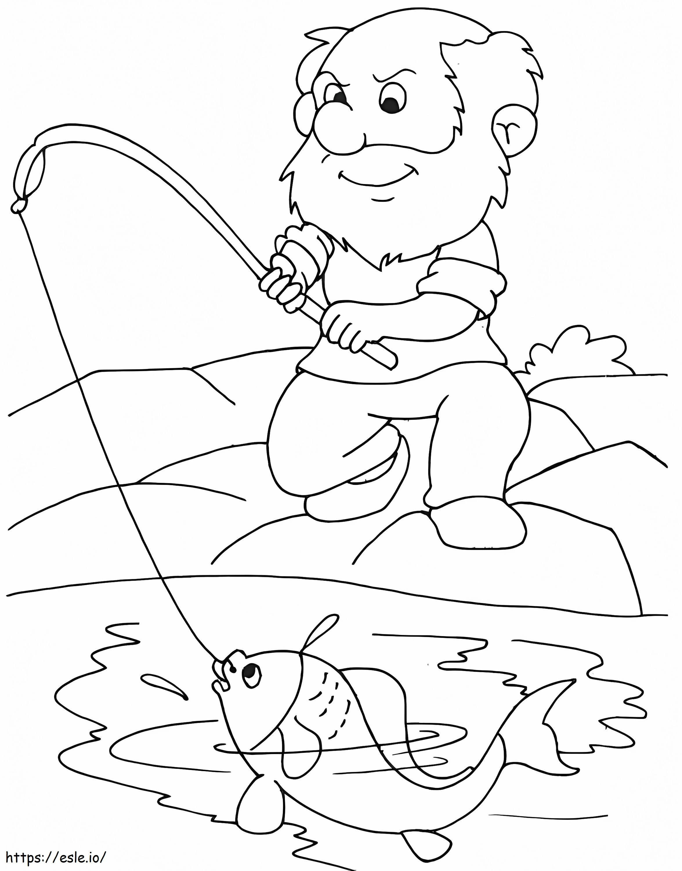 Dwarf Fishing E1649063670110 coloring page
